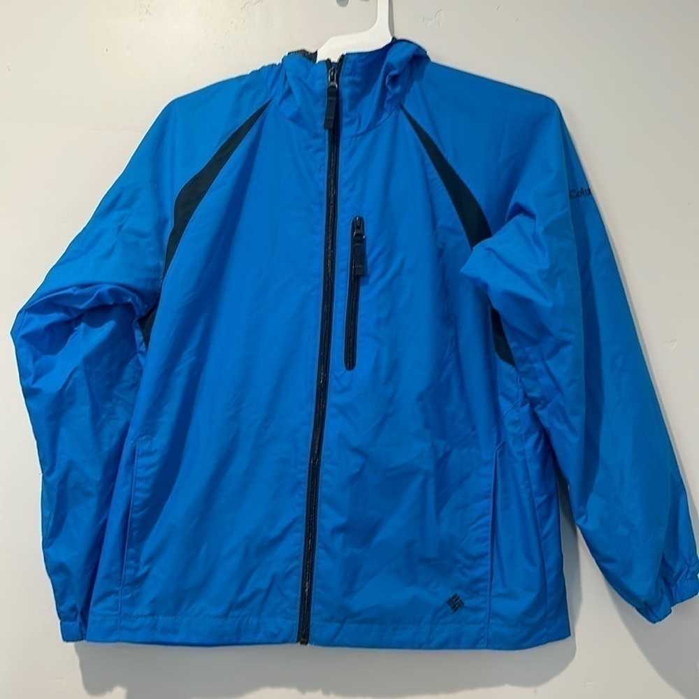 Columbia windbreaker blue rain jacket 14/16 Youth
